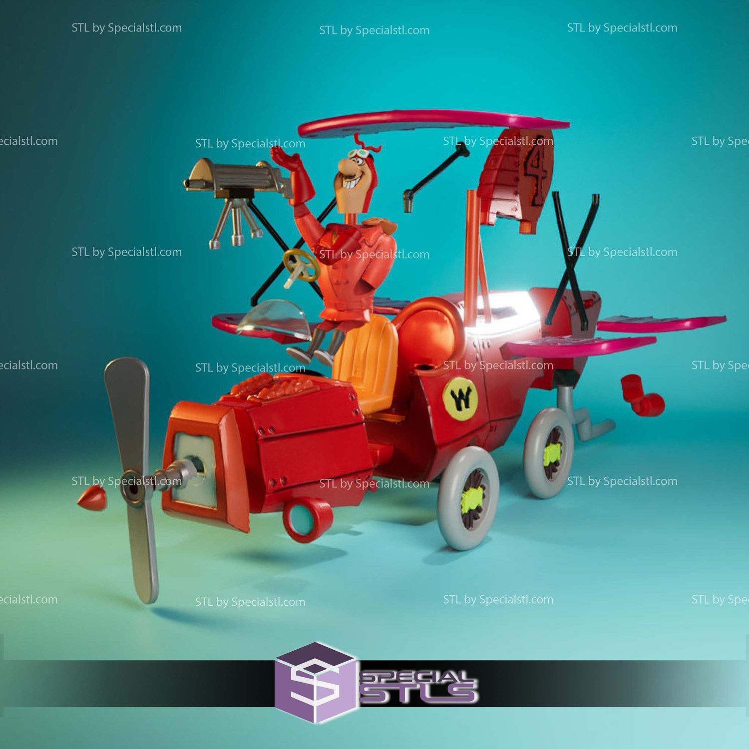 Red Max Crimson Haybaler Wacky Races Sculptures 3D Printing STL Model — view 5