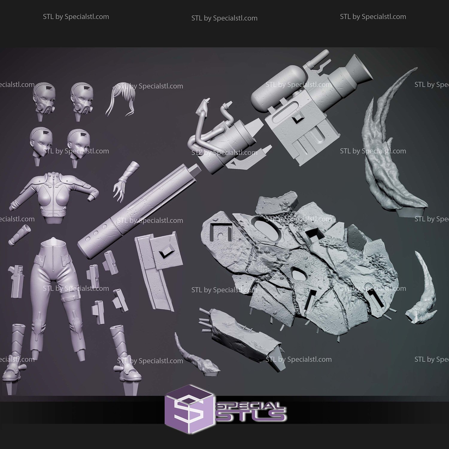 Mina Ashiro Kaiju No 8 V2 3D Printer Files STL Model — view 6