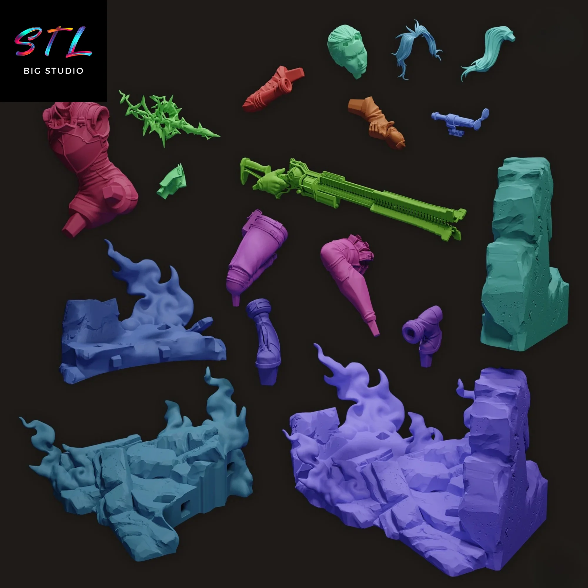 Caitlyn STL | League of Legends | Diorama for 3D Printing Model — view 7