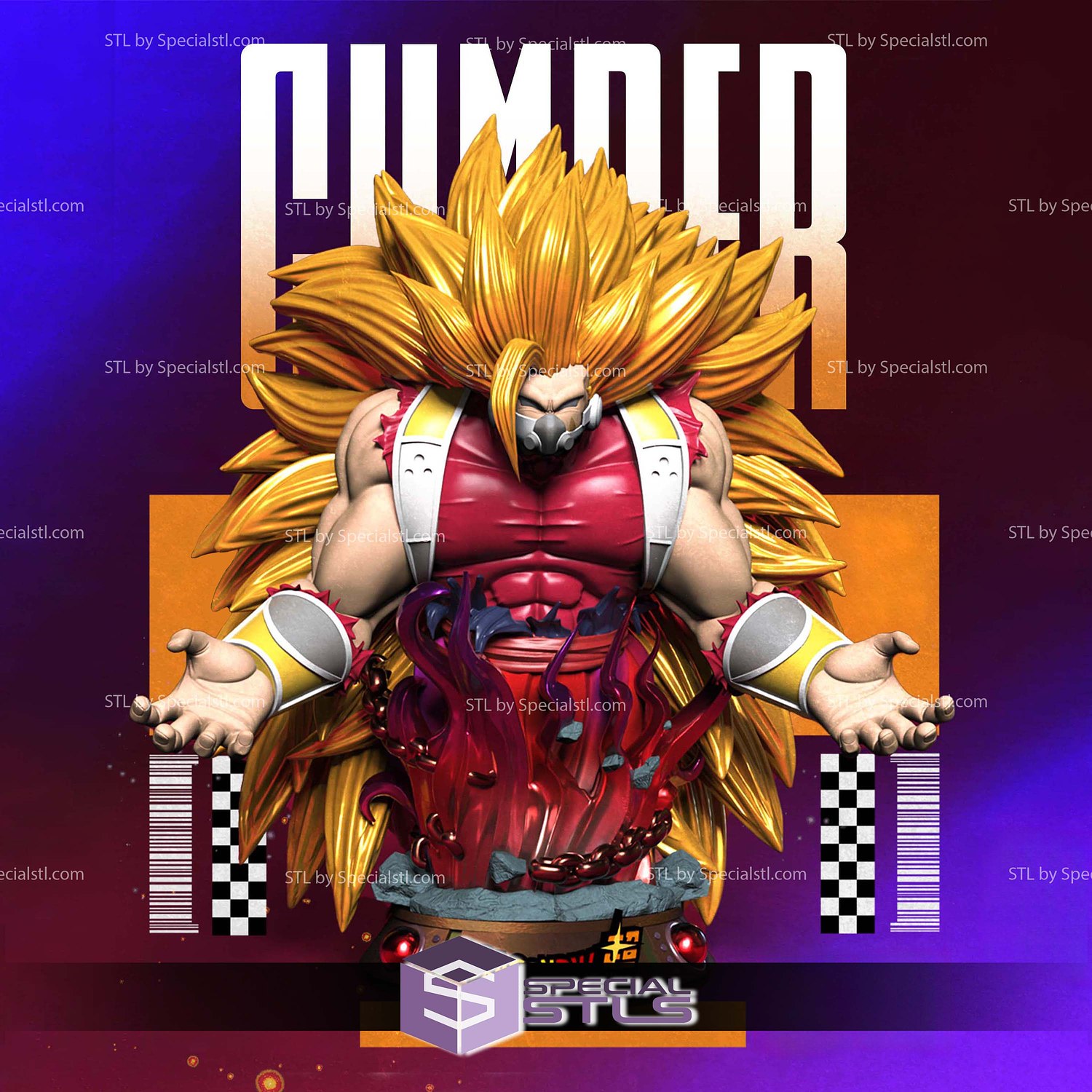 Cumber Dragonballz Bust 1-10 STL Files 3D Model — view 2