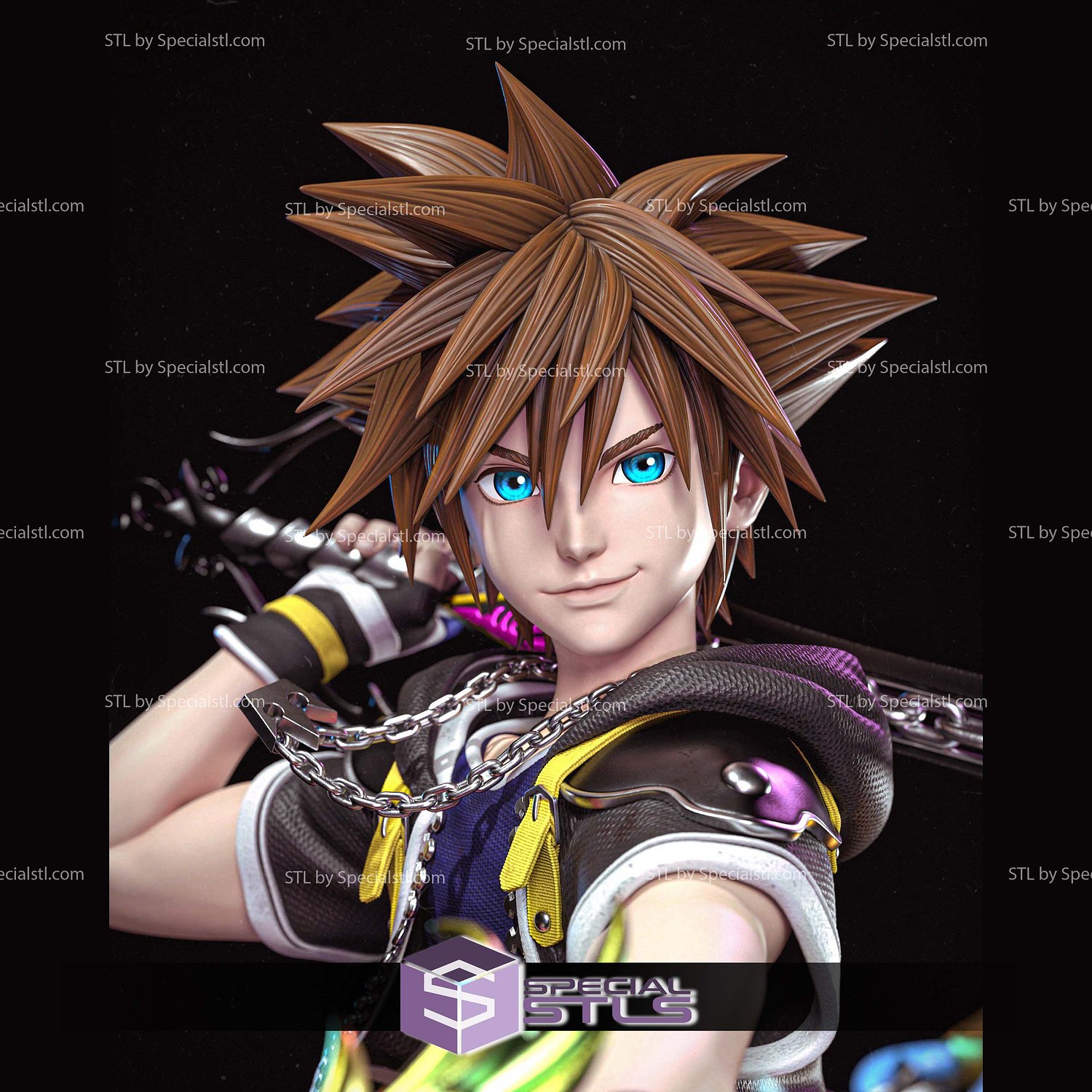 Sora Kingdom Hearts 328mm 3D Printer Files STL Model — view 4