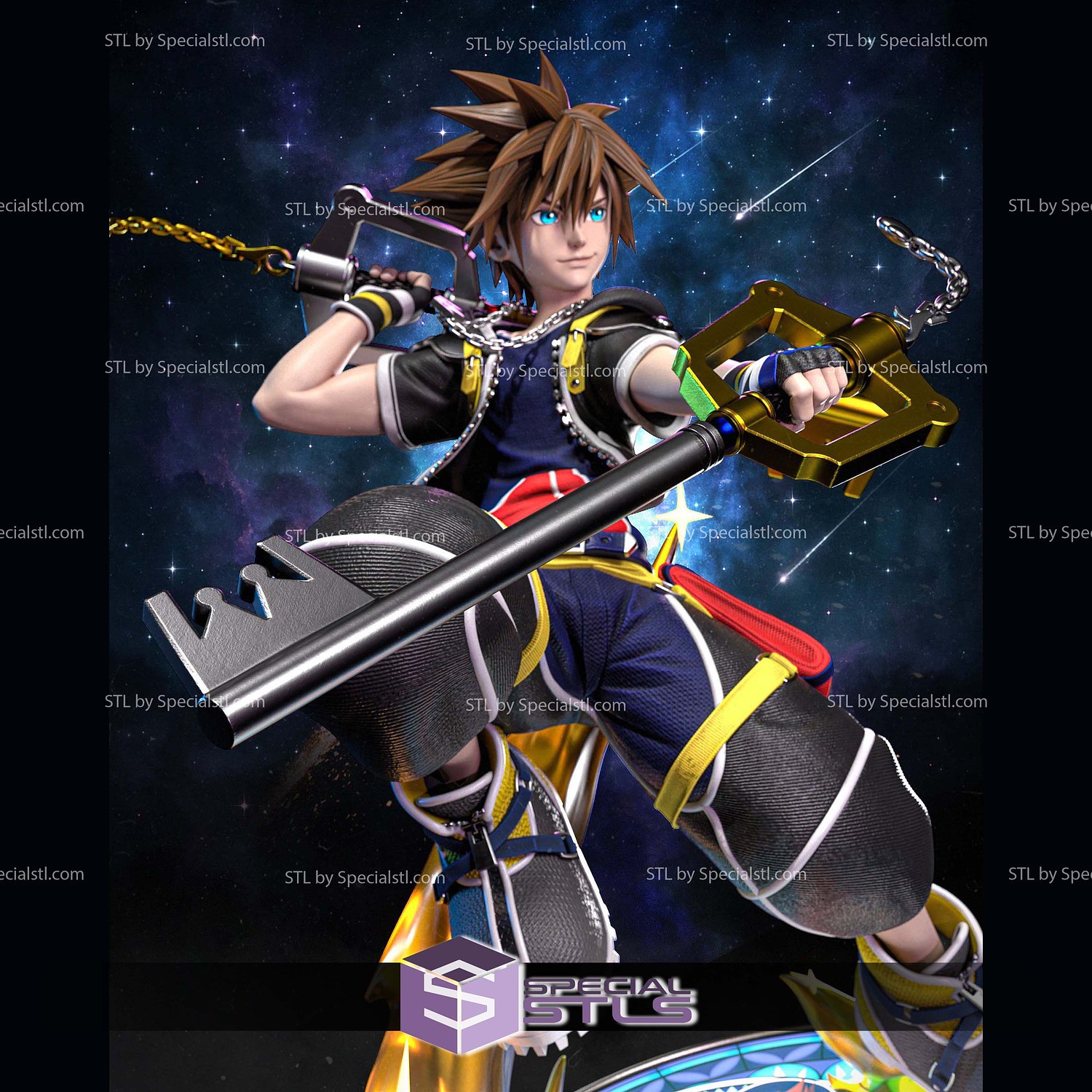 Sora Kingdom Hearts 328mm 3D Printer Files STL Model — view 5