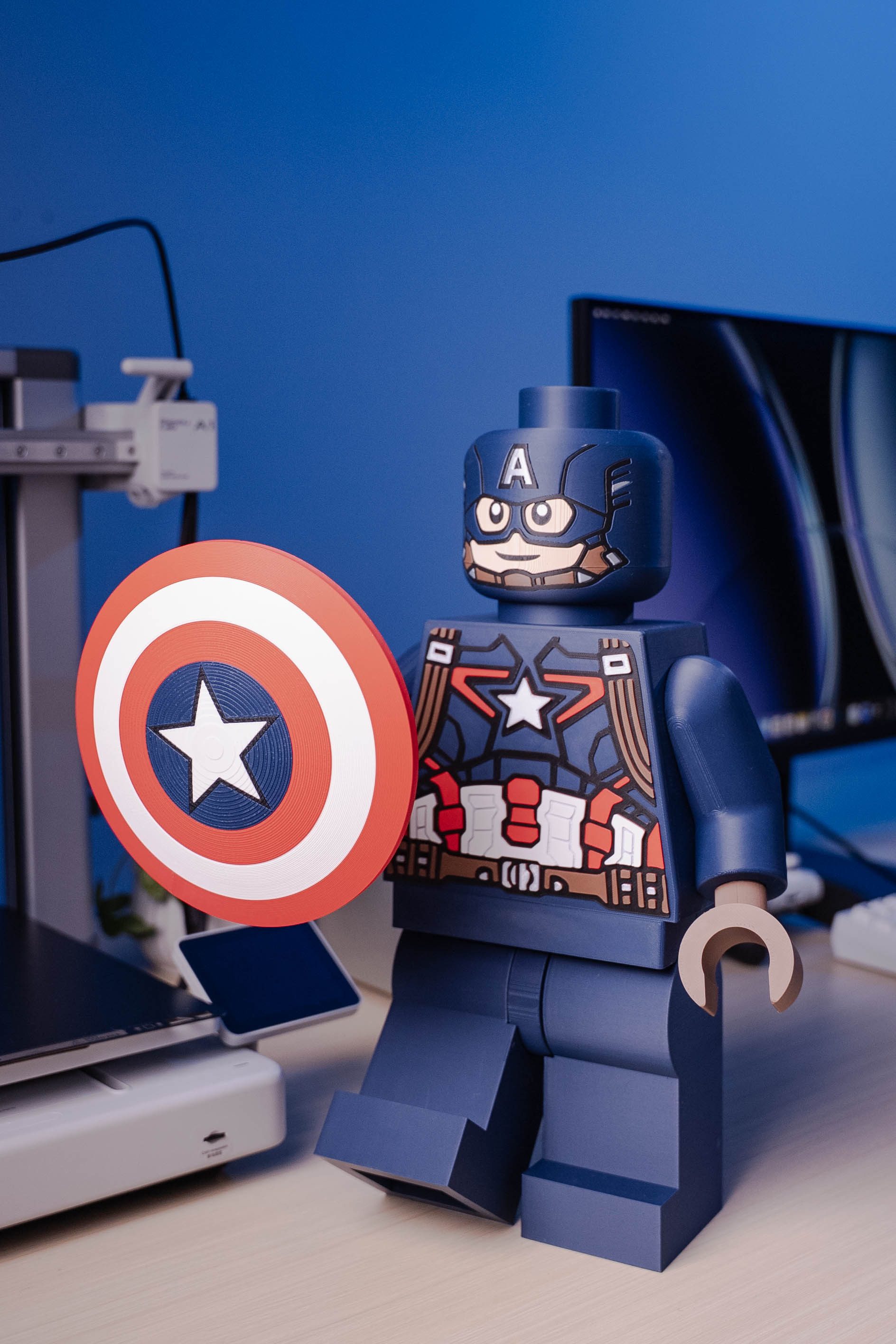 Captain America Modular Figure 3D 3MF Model