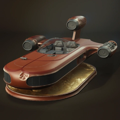 X-34 Landspeeder 3D Printer Files | Assembly STL Model