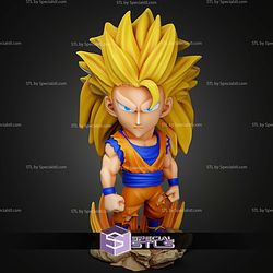 Chibi STL Collection Goku SSJ3 3D Model