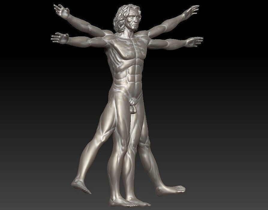 Vitruvian Man  High For 3D Printing ZTL Model — view 2