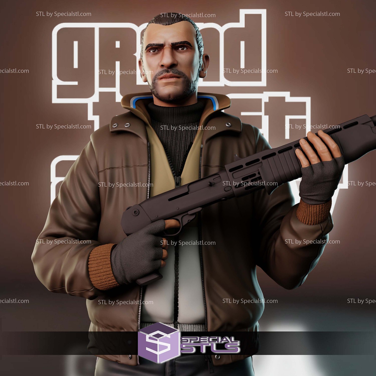Niko Bellic GTA 4 3D Printer Files STL Model — view 2