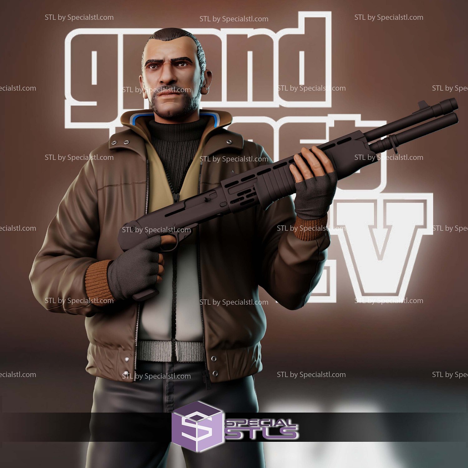 Niko Bellic GTA 4 3D Printer Files STL Model — view 7