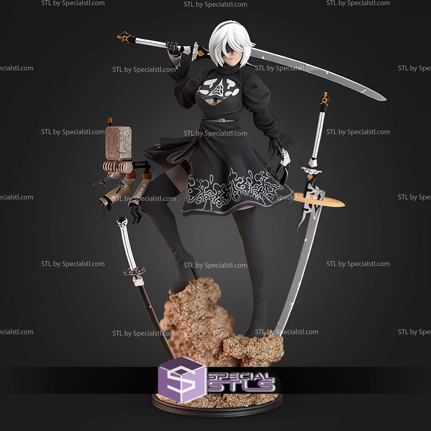 YoRHa No2 Type B STL Files 3D Model — view 6