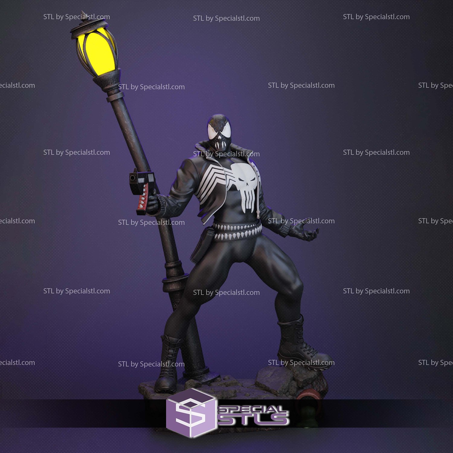 Venomized Punisher 3D Printing Models STL Model — view 3