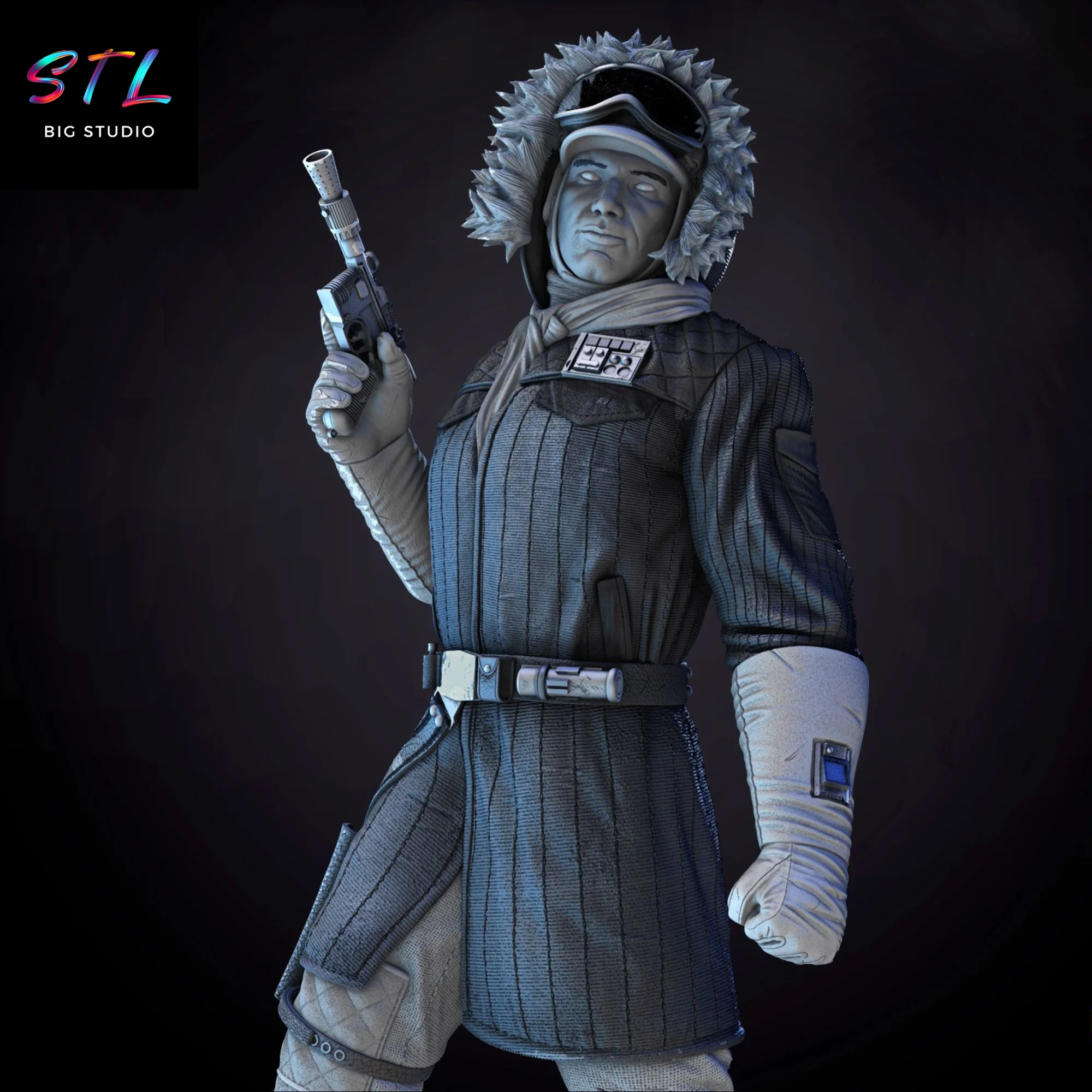 STL Han Solo (Snow Suit) | Star Wars | 3D Printable Figure Model — view 2