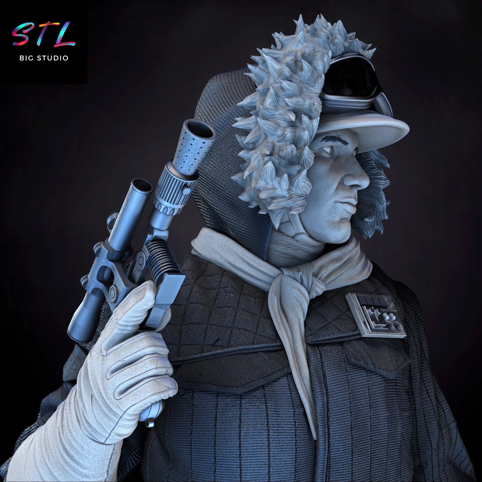 STL Han Solo (Snow Suit) | Star Wars | 3D Printable Figure Model — view 3