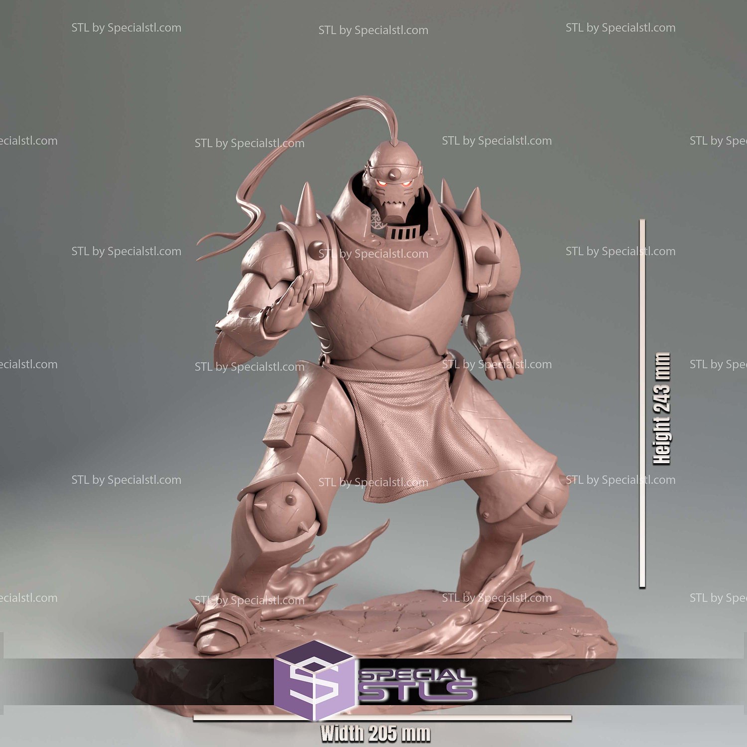 Alphonse Elric Basic Pose STL Files 3D Model — view 7