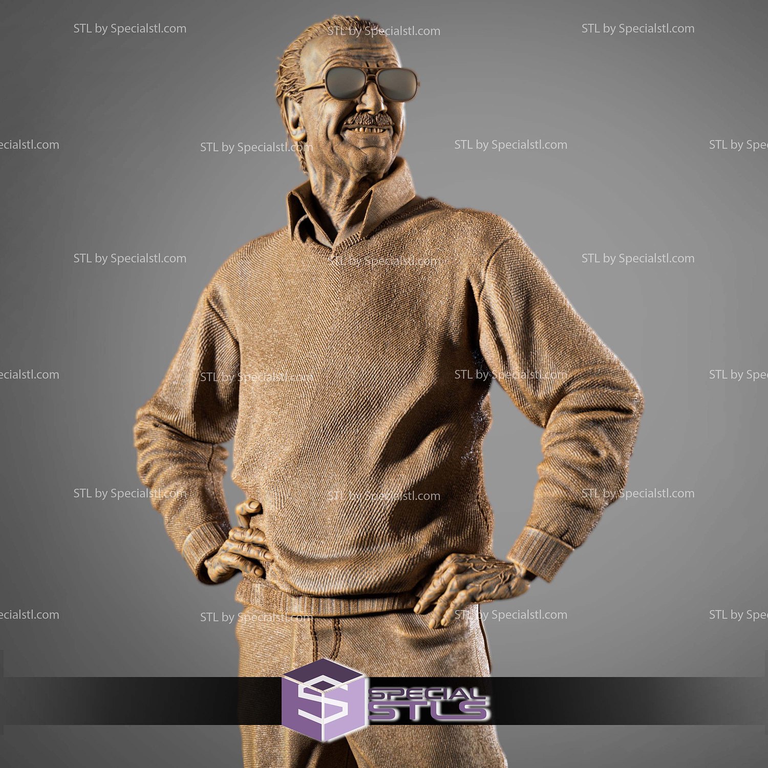Stan Lee Marvel Sculptures 3D Printing STL Model — view 3