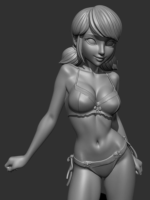 Marinette Ladybug lingerie version 3 3D STL Model — view 2