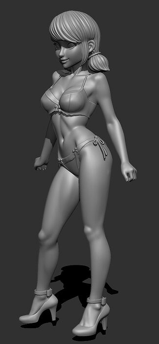 Marinette Ladybug lingerie version 3 3D STL Model — view 3