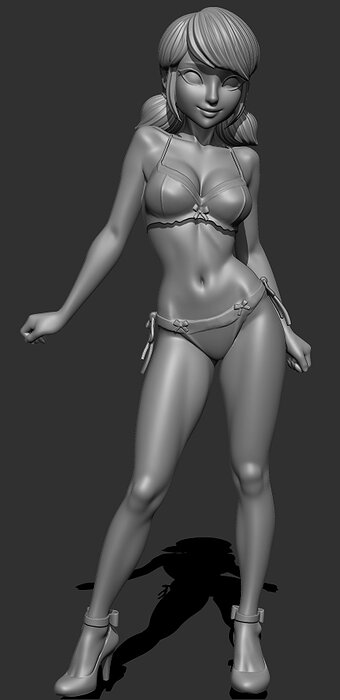 Marinette Ladybug lingerie version 3 3D STL Model — view 6