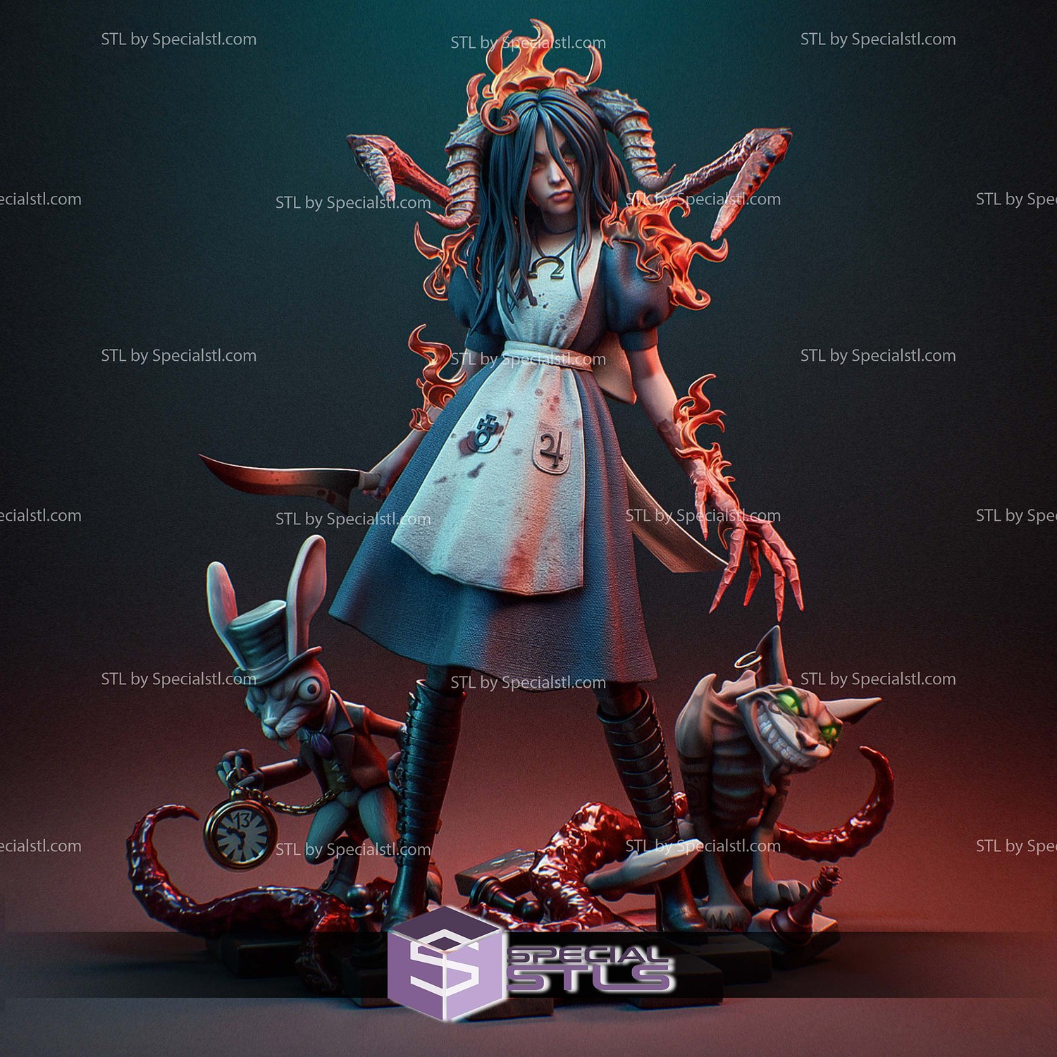 American McGee Alice Sculptures 3D Printing STL Model — view 3