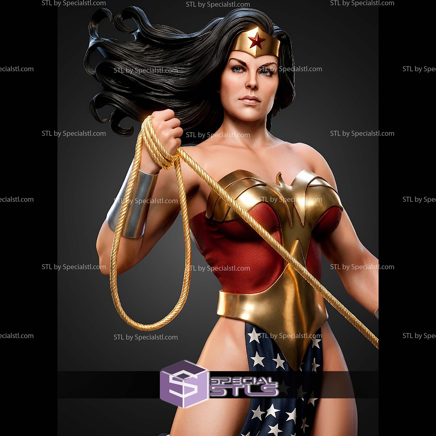 Wonder Woman Kingdom Come 458mm STL Files 3D Model — view 2