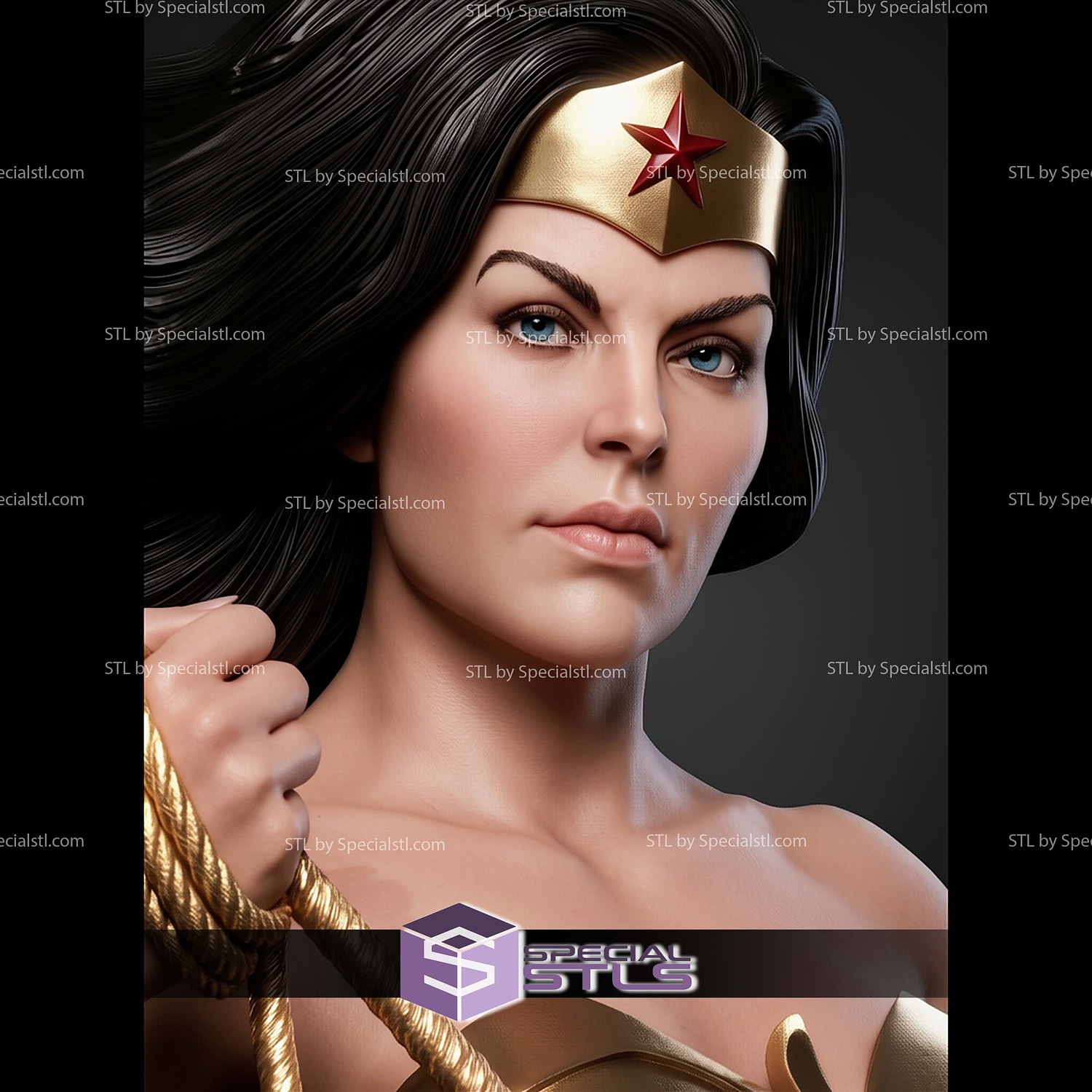 Wonder Woman Kingdom Come 458mm STL Files 3D Model — view 4