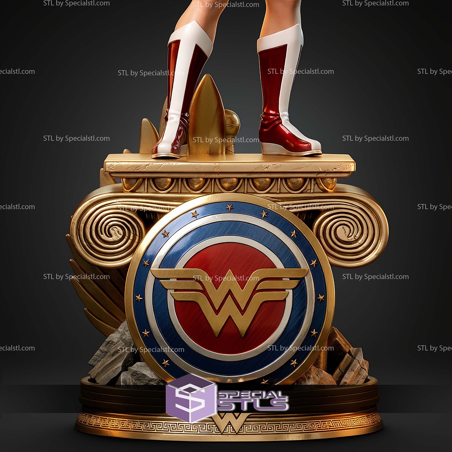 Wonder Woman Kingdom Come 458mm STL Files 3D Model — view 5