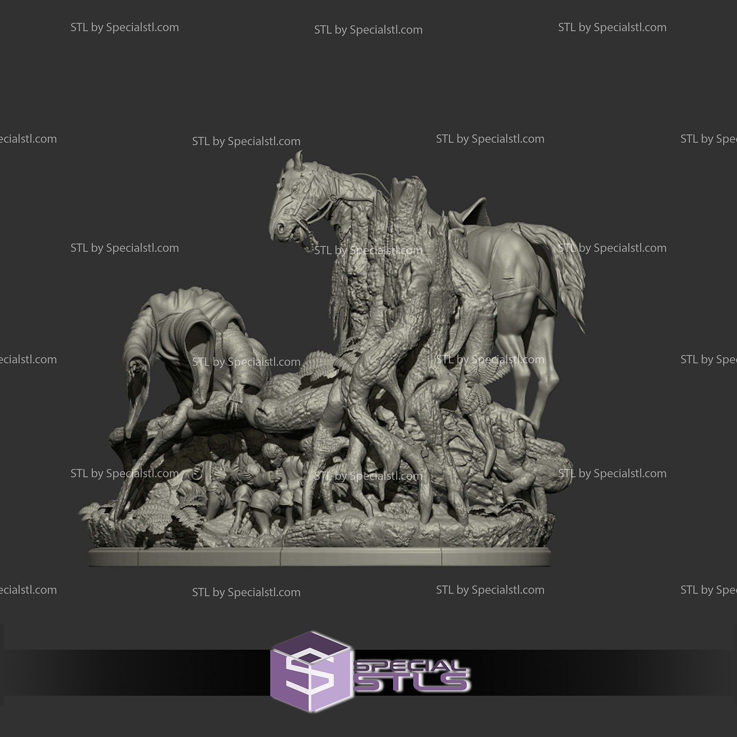 Nazgul Chase Hobbits 3D Print Files STL Model — view 3