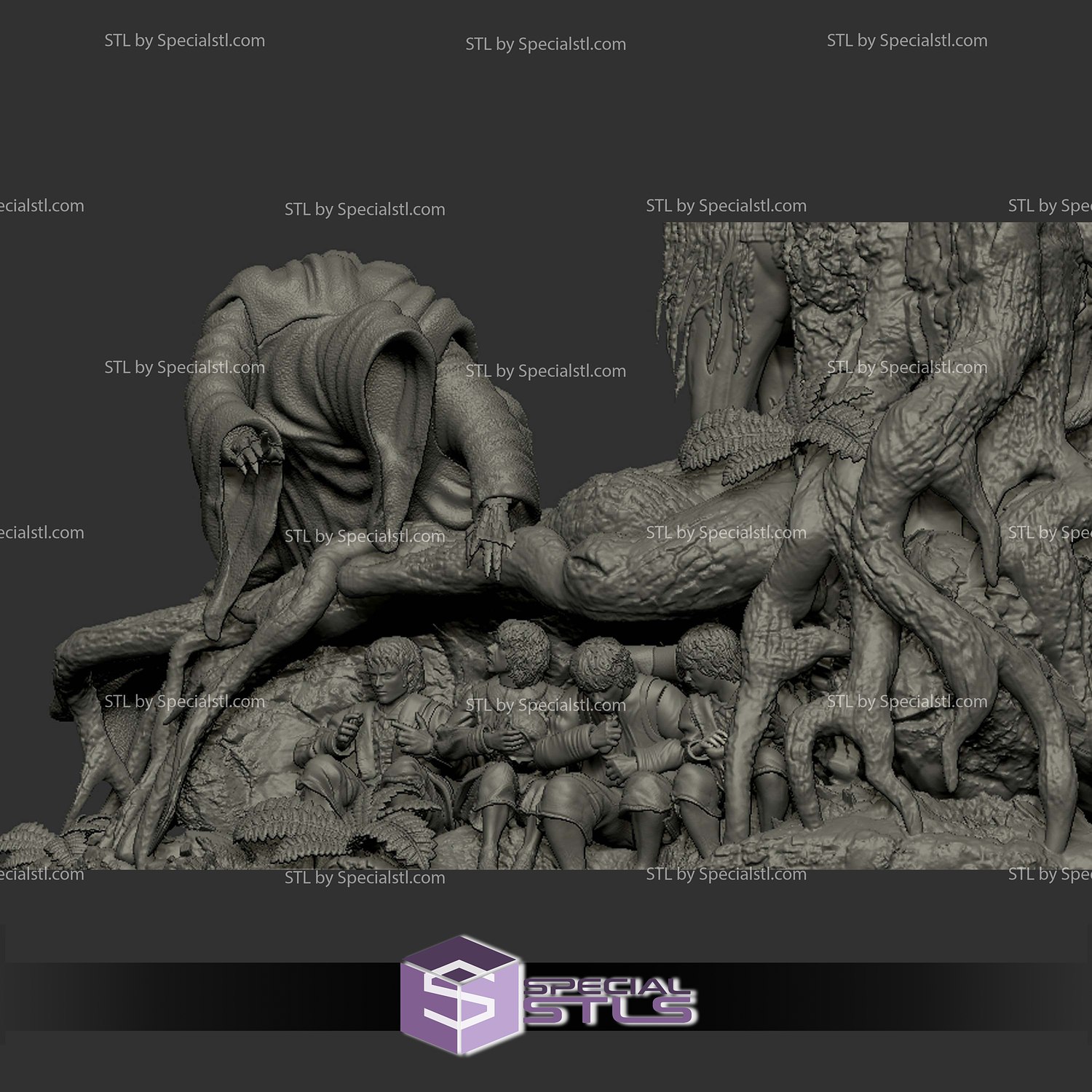 Nazgul Chase Hobbits 3D Print Files STL Model — view 4