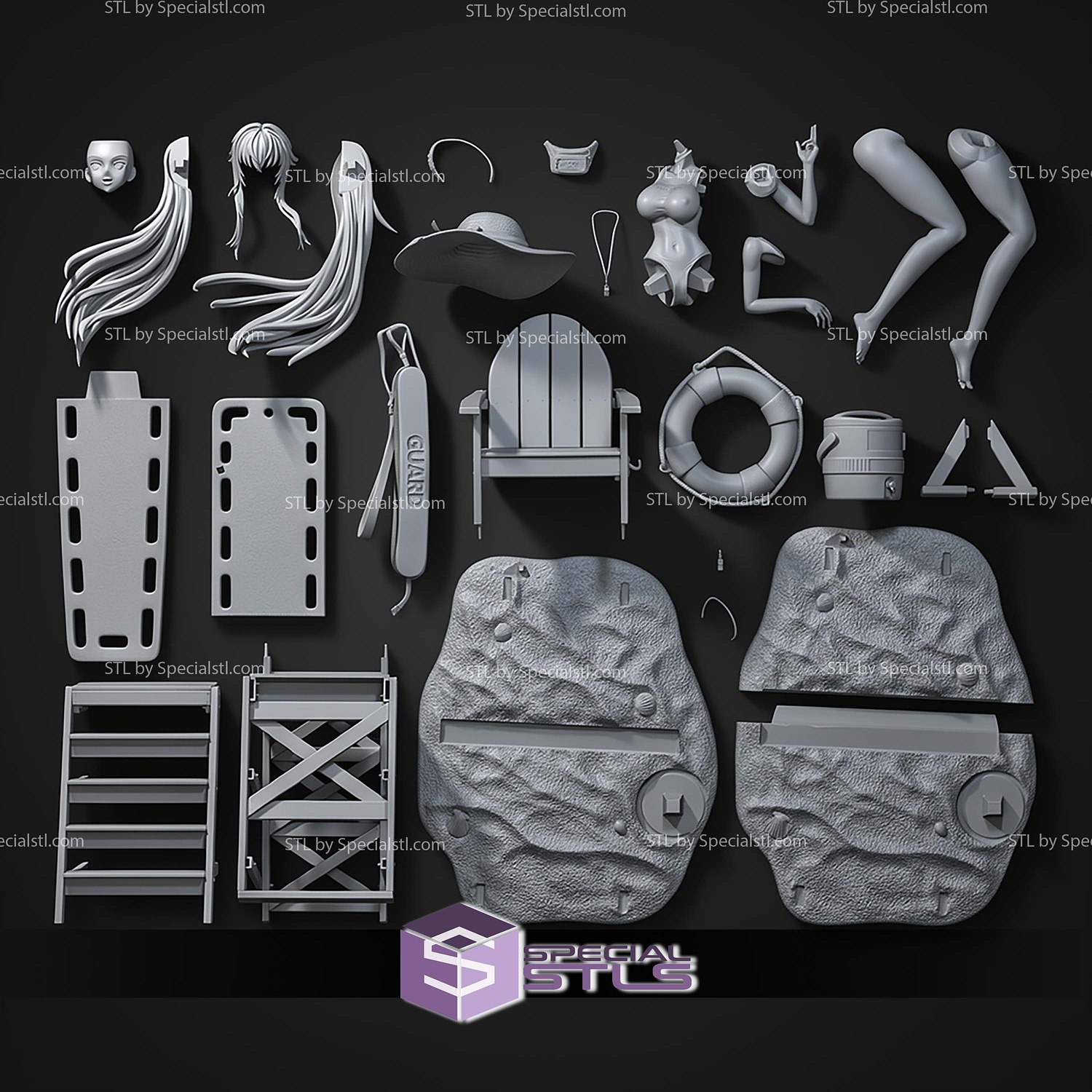 Rias Lifeguard 199mm STL Files 3D Model — view 4
