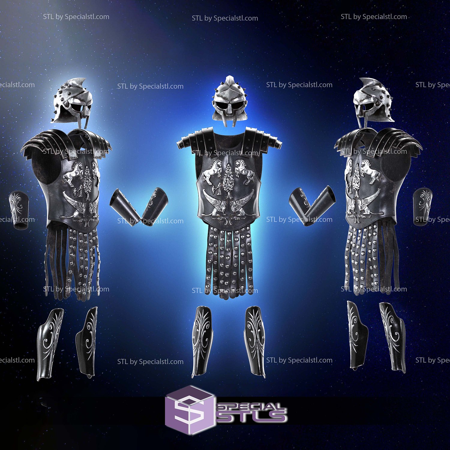 Cosplay STL Files Gladiator Maximus Armor V2 3D Model — view 8