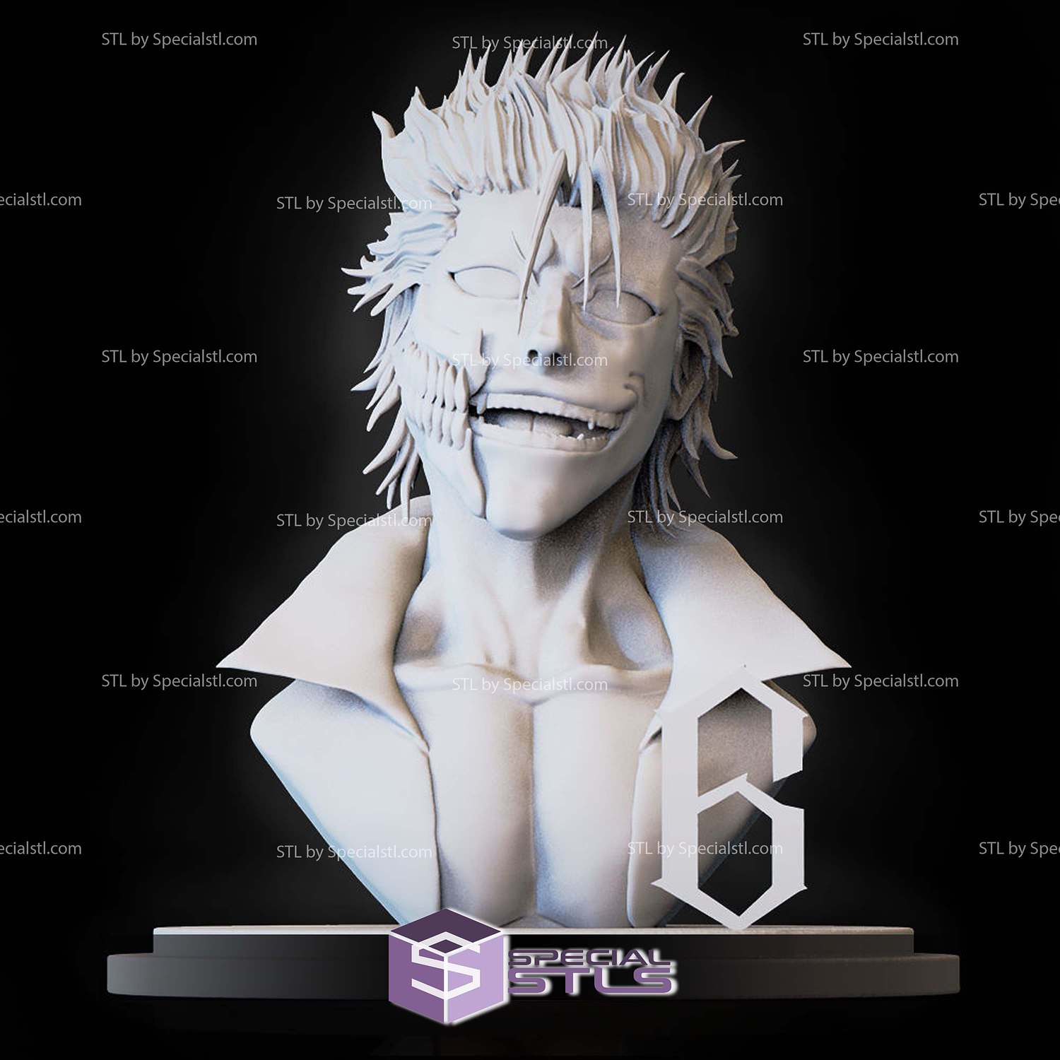 Grimmjow Bleach Bust 3D Printing Models STL Model — view 2