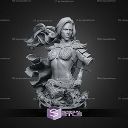 Red Sonja Defeat Demon Bust STL Files 3D Model