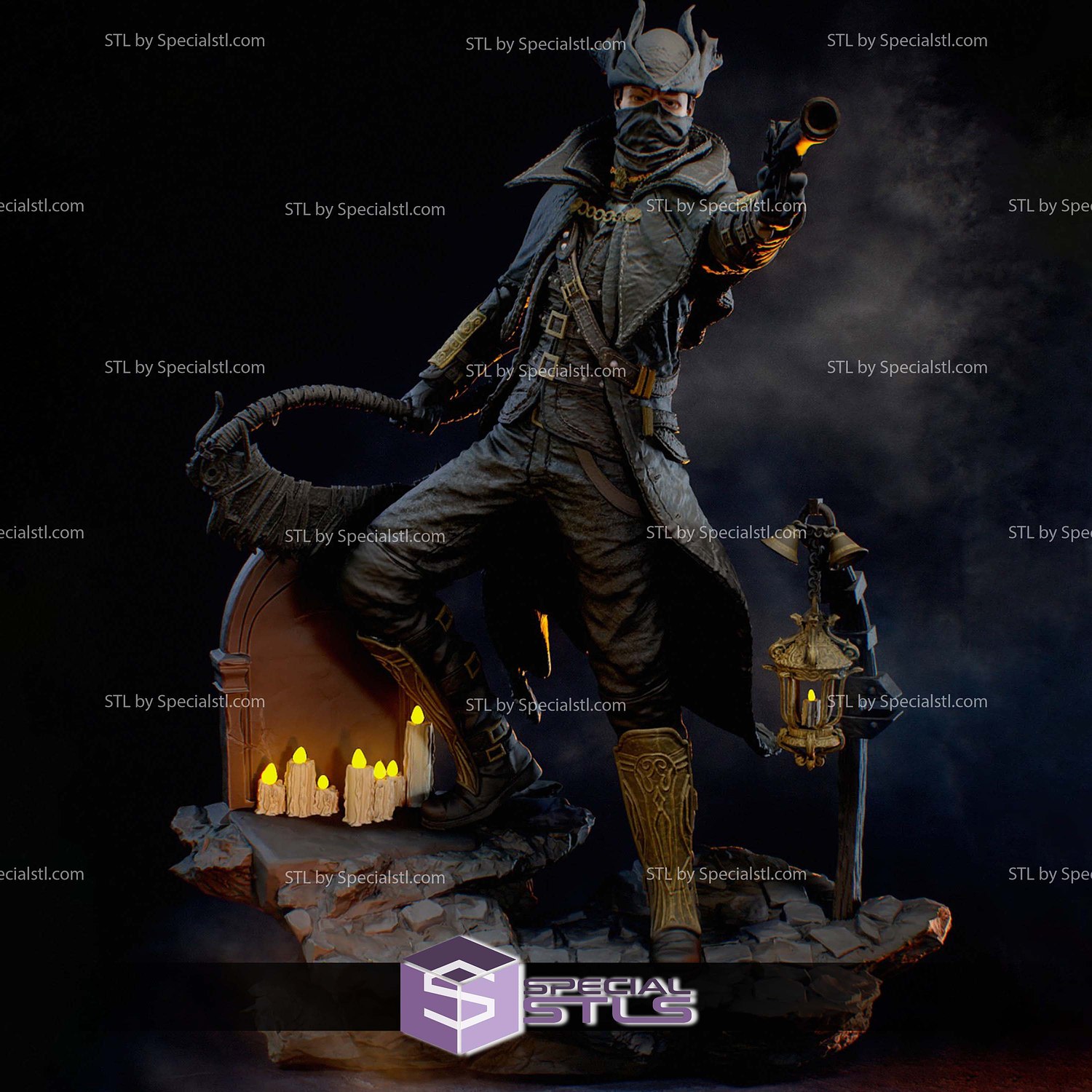 The Hunter Bloodborne Pointing STL Files 3D Model — view 2