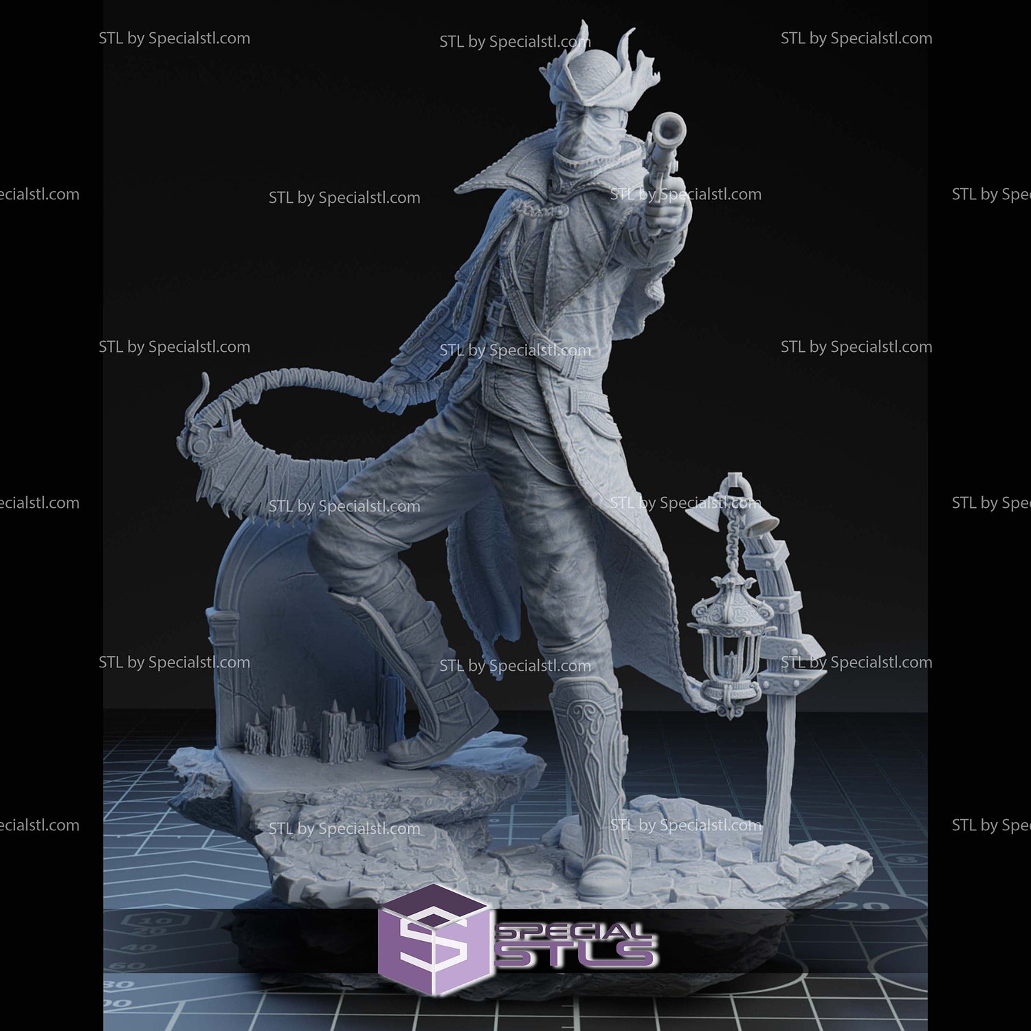 The Hunter Bloodborne Pointing STL Files 3D Model — view 3