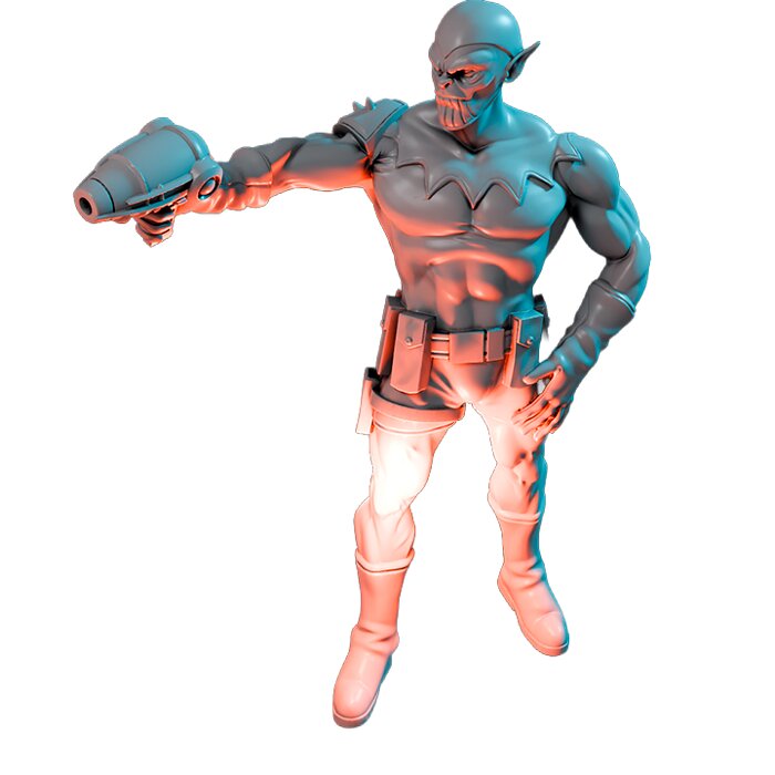 Shapeshifting Thugs On 50mm Base X - Printable Resin Model 3D STL Model — view 3