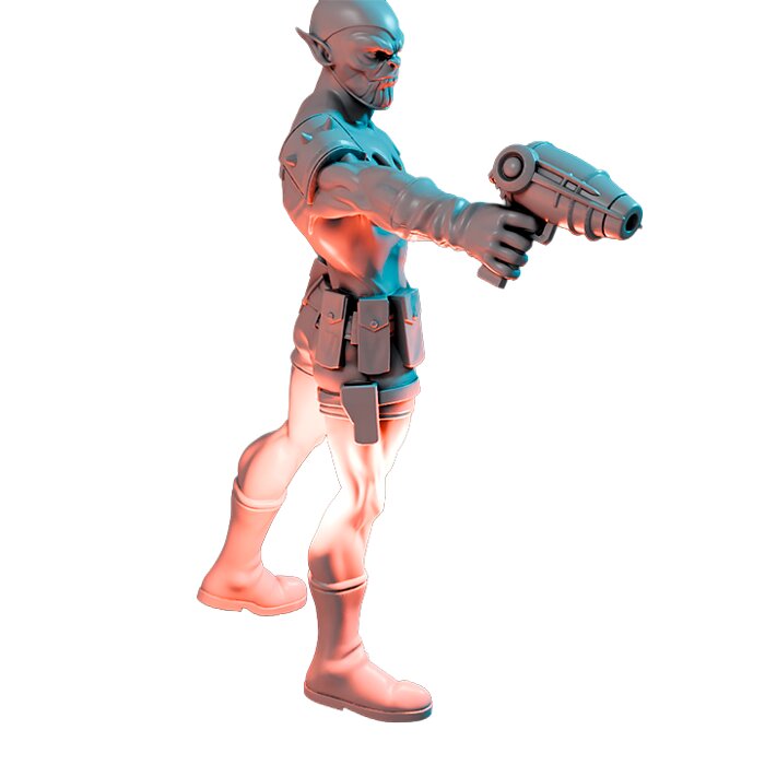 Shapeshifting Thugs On 50mm Base X - Printable Resin Model 3D STL Model — view 4