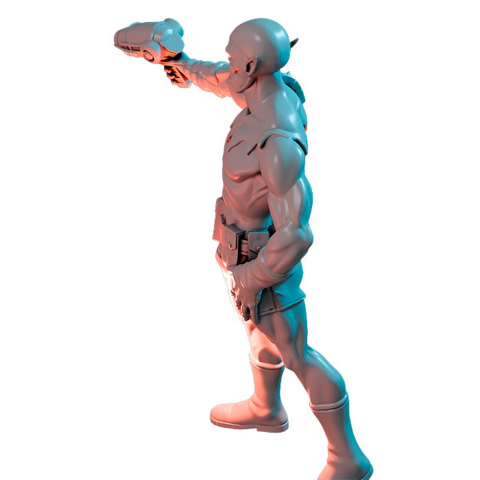 Shapeshifting Thugs On 50mm Base X - Printable Resin Model 3D STL Model — view 5