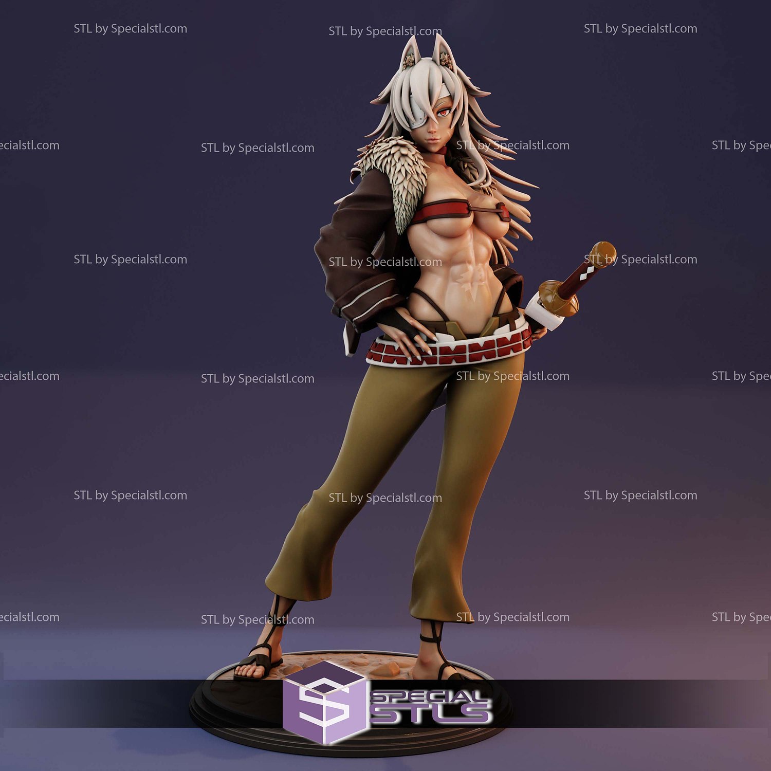 Ghislaine Dedoldia Posing Sword 3D Printer Files STL Model — view 2