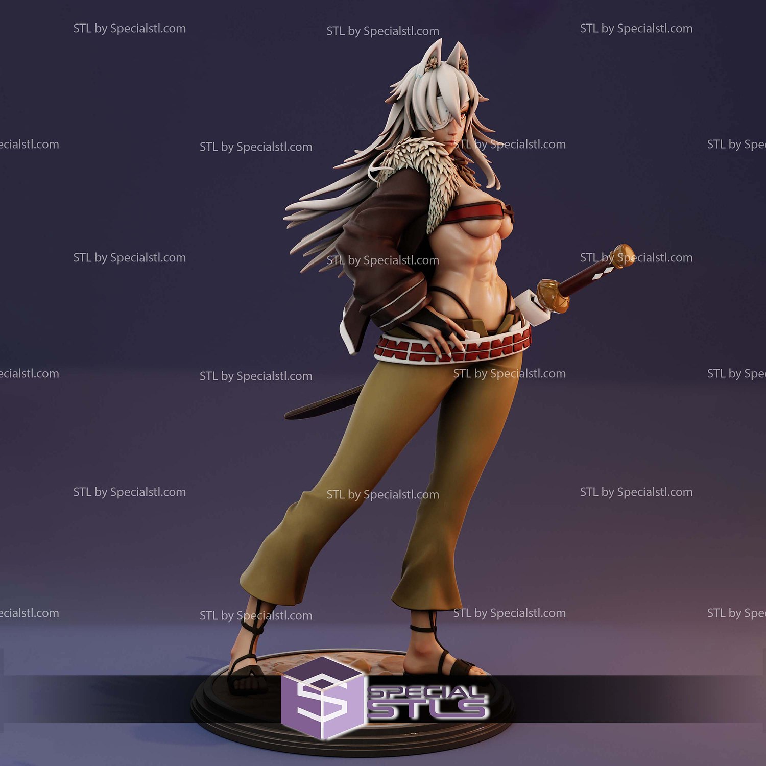 Ghislaine Dedoldia Posing Sword 3D Printer Files STL Model — view 3