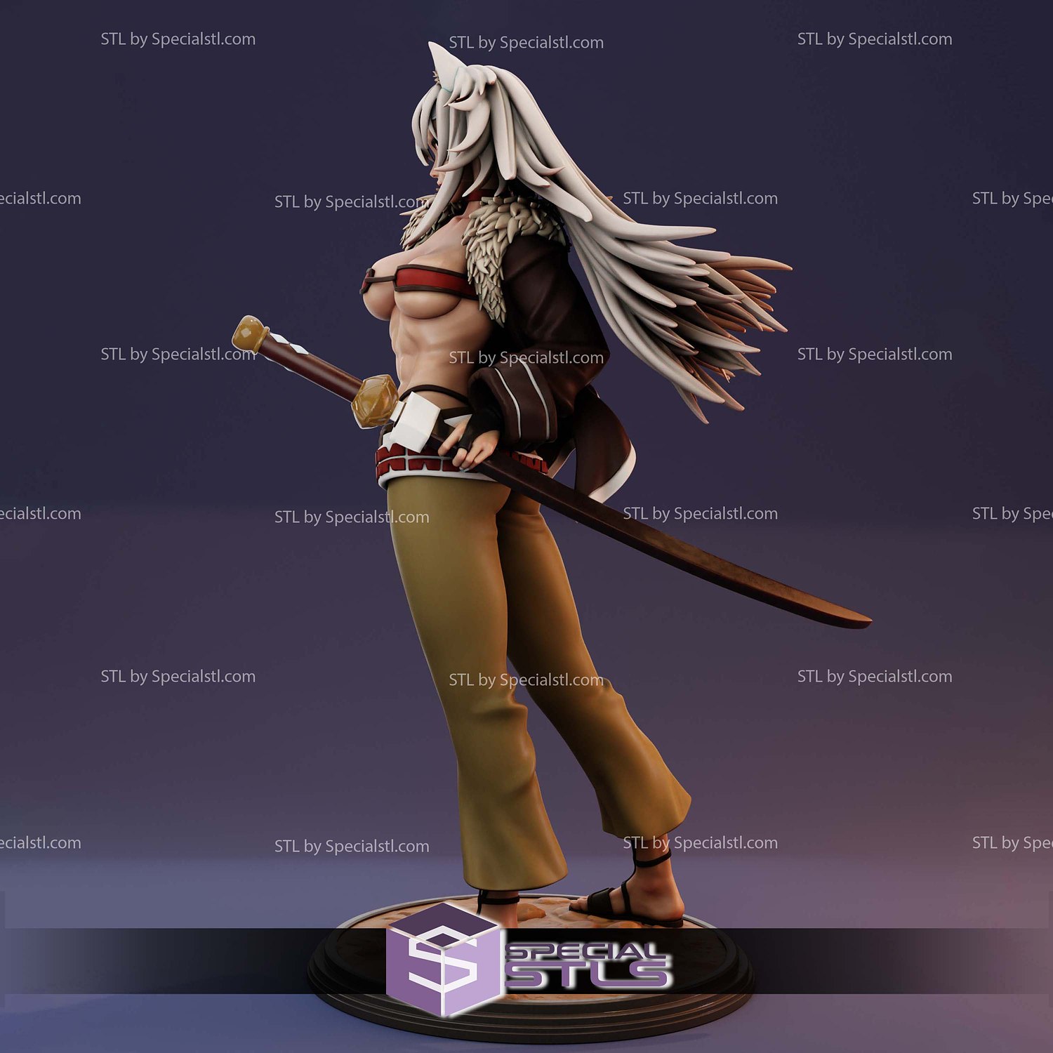 Ghislaine Dedoldia Posing Sword 3D Printer Files STL Model — view 4