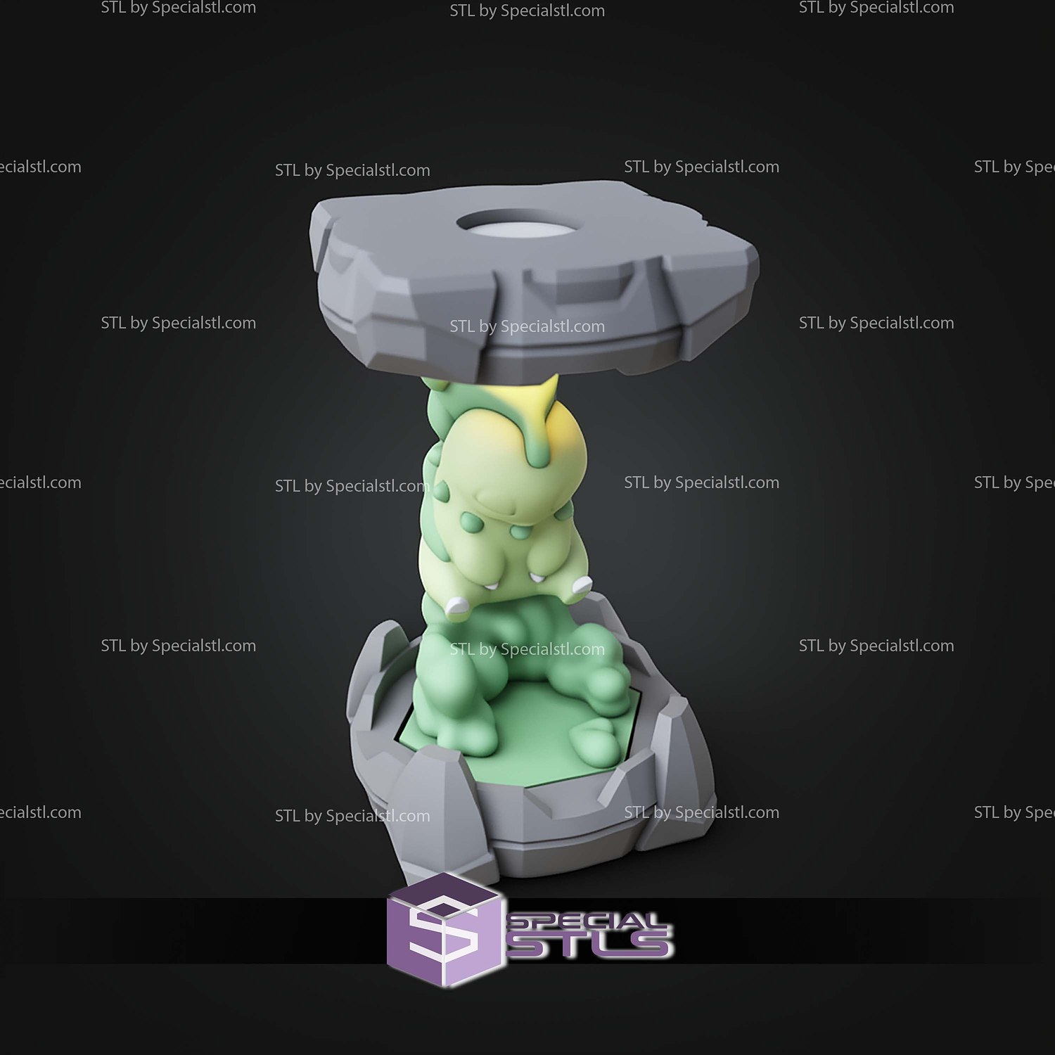 Pokemon Clone Lab Colletion Chikorita STL Files 3D Model — view 5