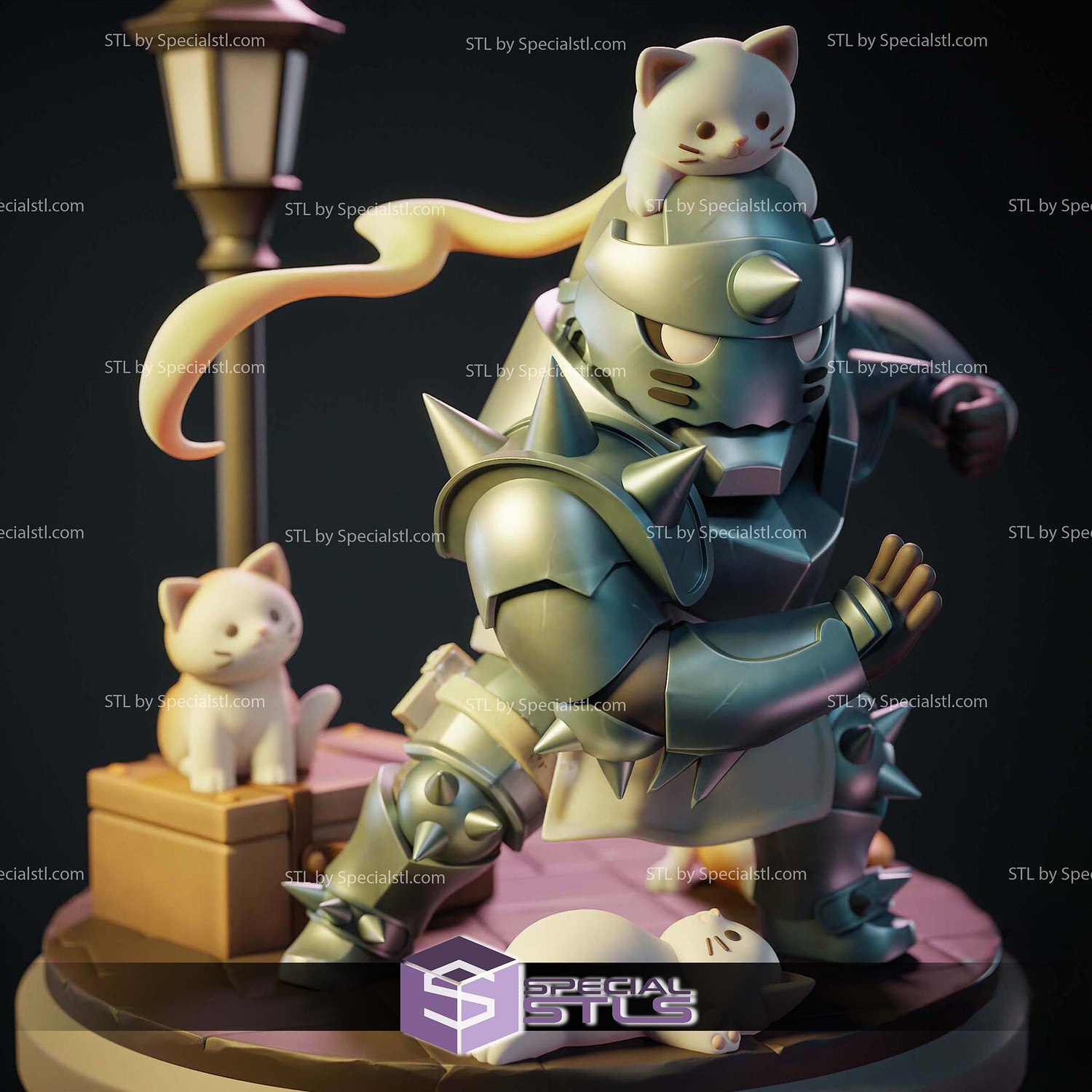 Alphonse Elric Chibi V2 Sculptures 3D Printing STL Model — view 3