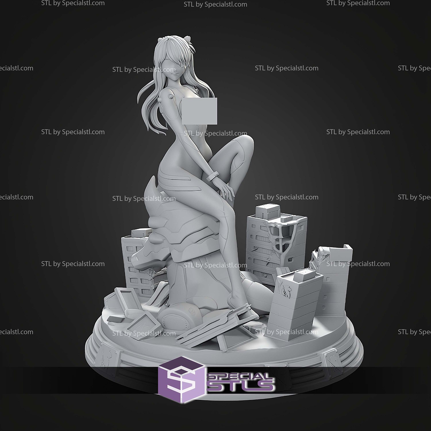 Asuka Langley Evangelion Confident Pose Alternative STL Files 3D Model — view 2
