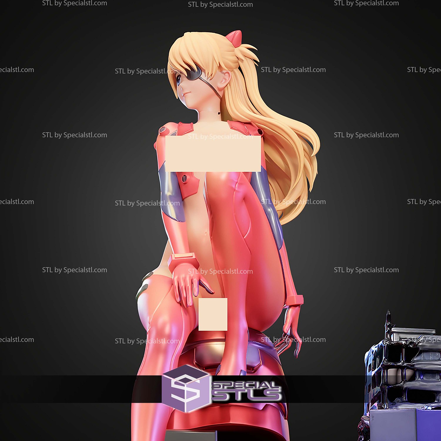 Asuka Langley Evangelion Confident Pose Alternative STL Files 3D Model — view 4