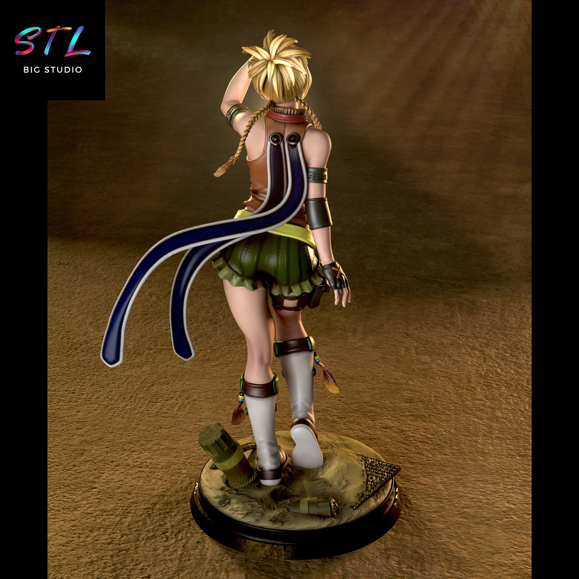 Rikku STL | Final Fantasy | 3D Printable Figure Model — view 3