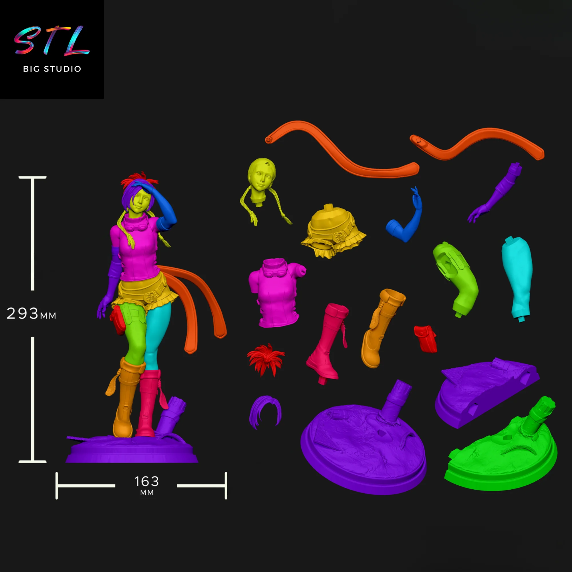 Rikku STL | Final Fantasy | 3D Printable Figure Model — view 5