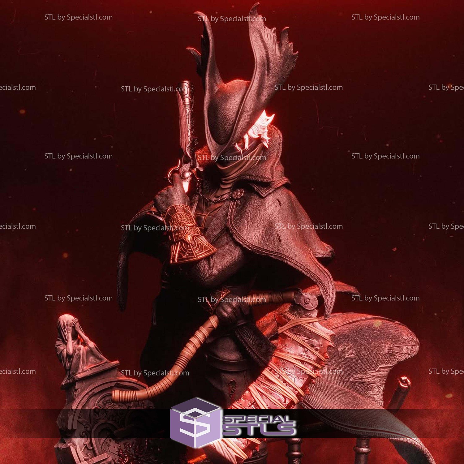 The Hunter Bloodborne Tomb STL Files 3D Model — view 2