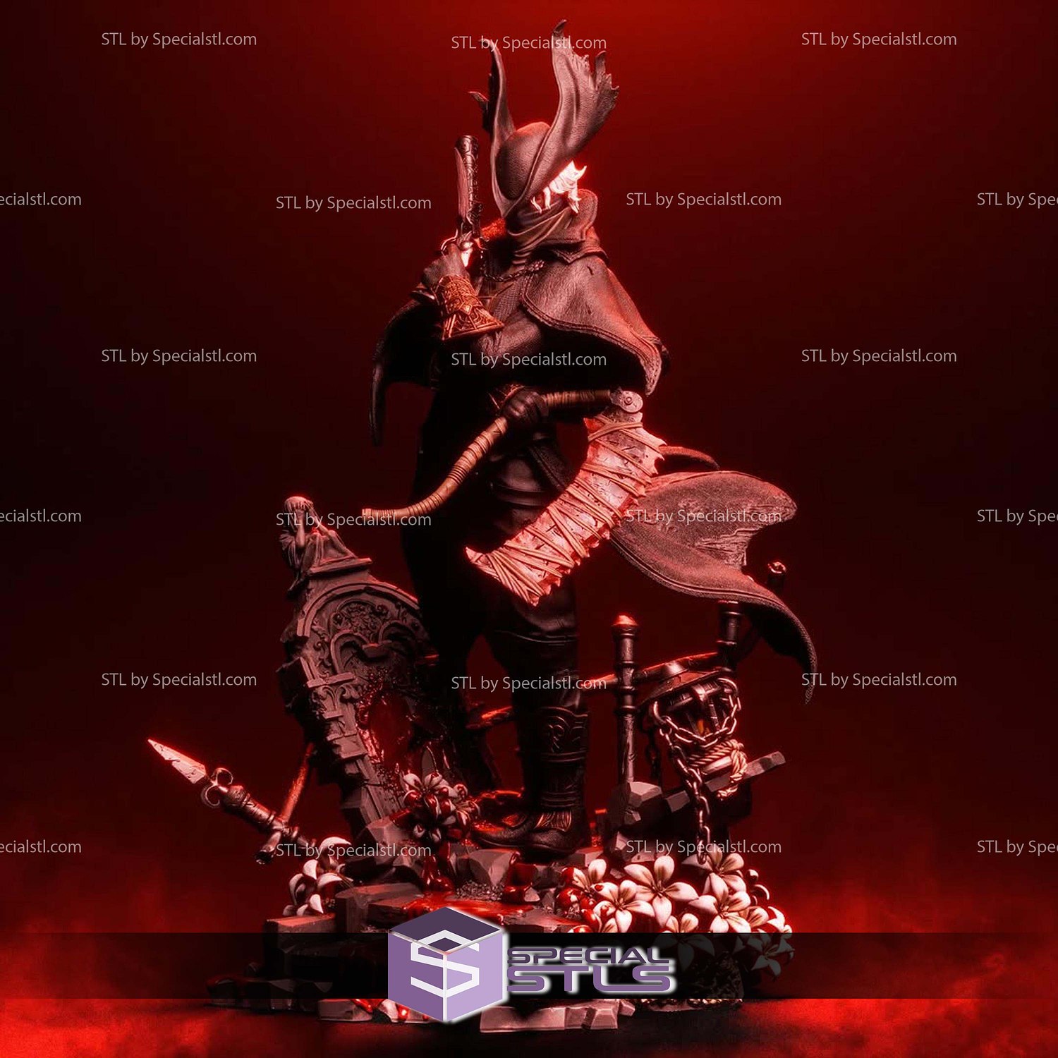 The Hunter Bloodborne Tomb STL Files 3D Model — view 4
