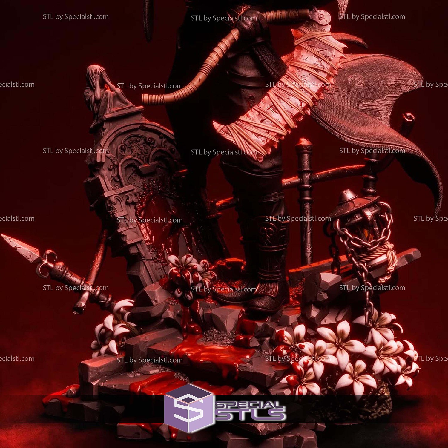 The Hunter Bloodborne Tomb STL Files 3D Model — view 5