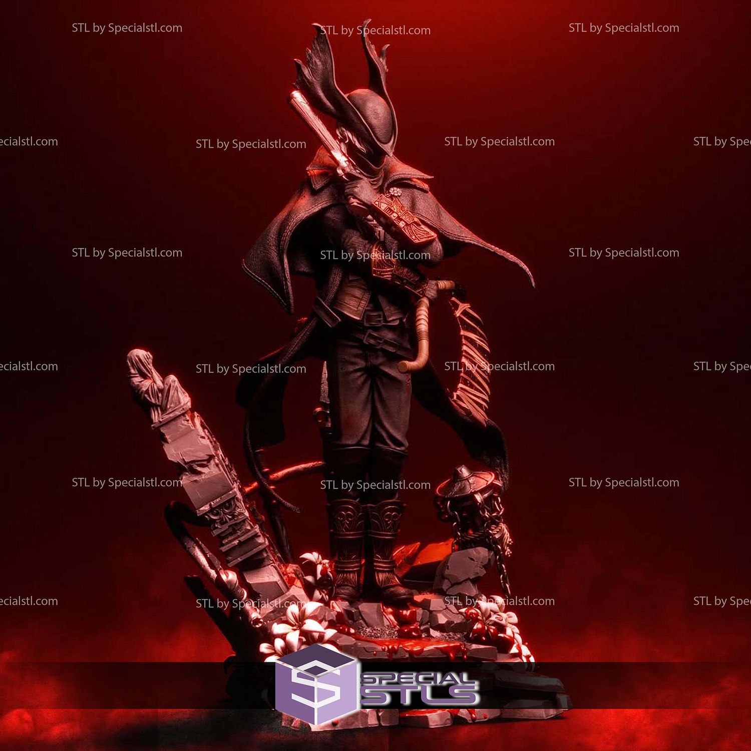 The Hunter Bloodborne Tomb STL Files 3D Model — view 8