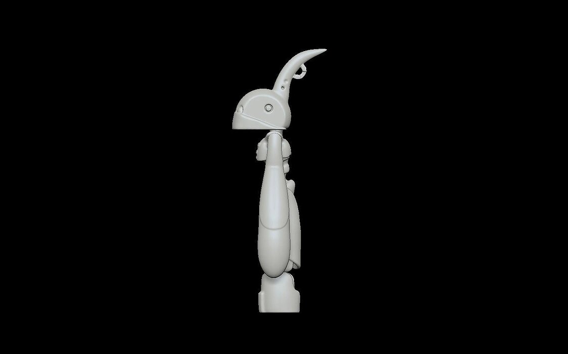 Robot Keychain 3D OBJ Model — view 2